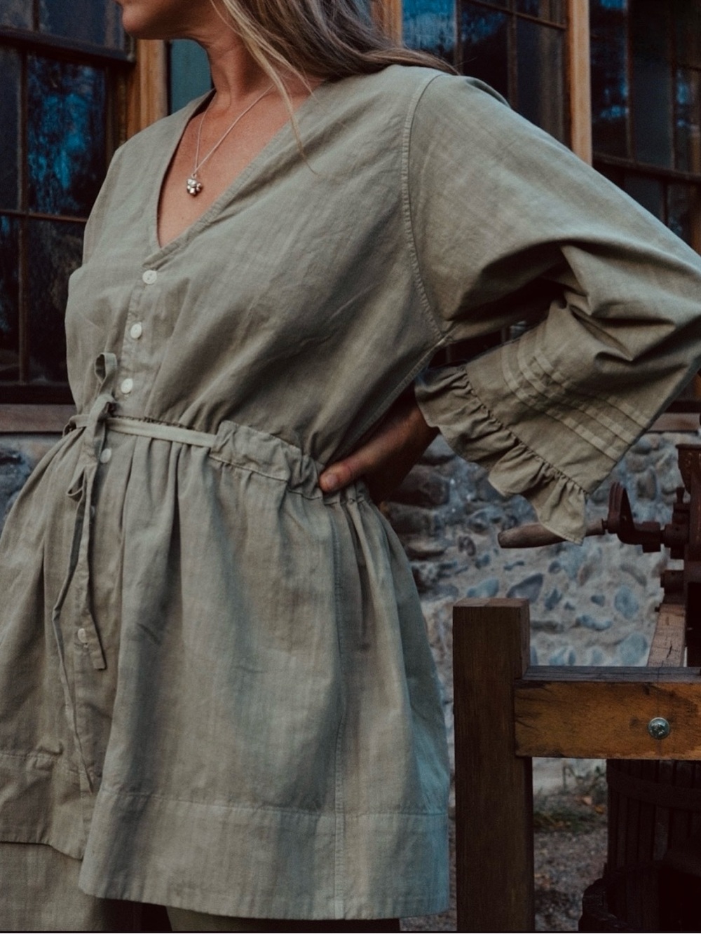 Rudy Jude Pillowcase Smock Tunic Top in Olive L